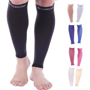 Doc Miller Compression Calf Sleeve for Men & Women, Premium Medical Grade, 15-20mmHg Graduated Support for Running, Calf Tear, Shin Splints, Knee High, Calf Sleeves, 1 Pair (Small, Black)