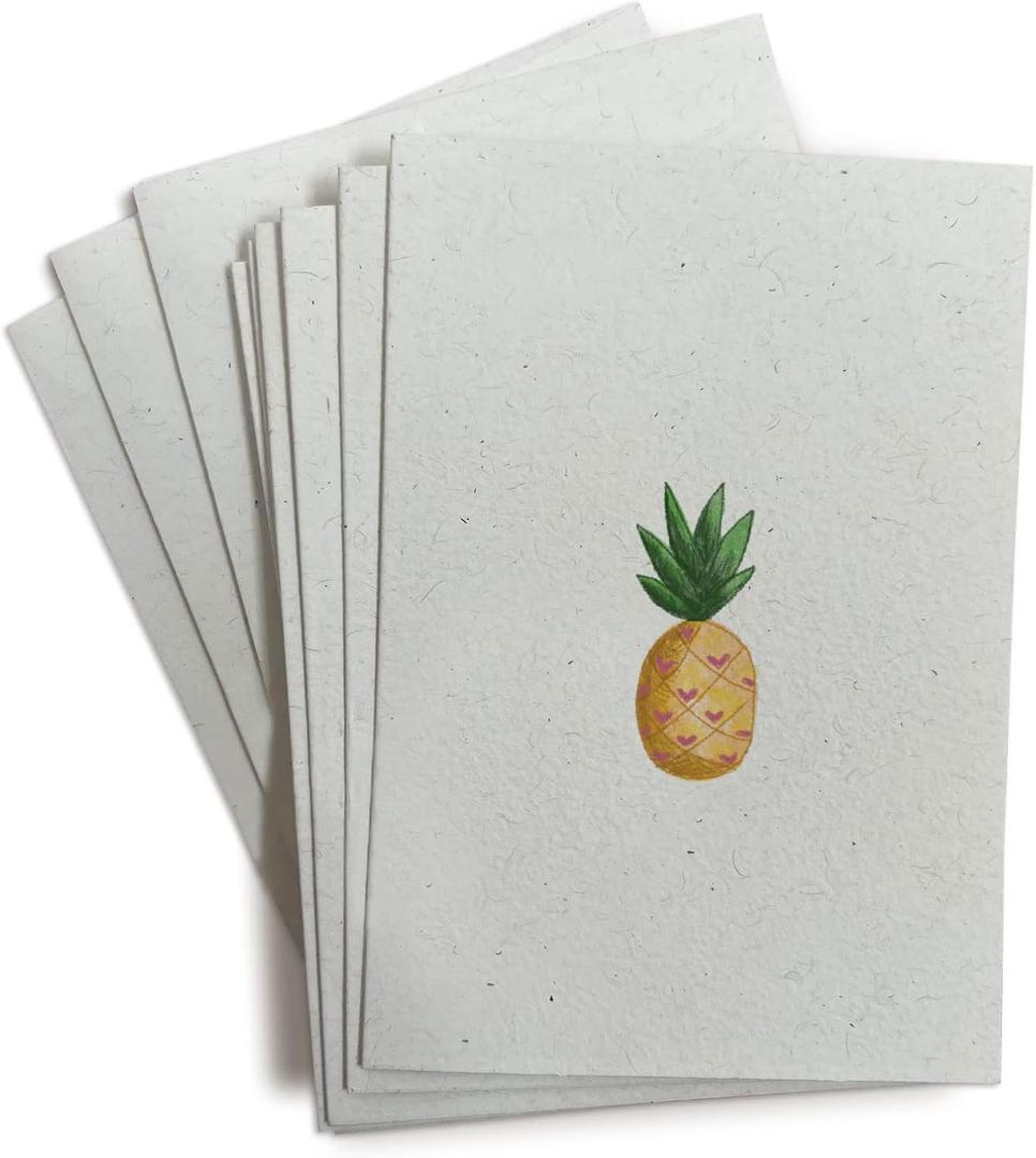 Tropical Pineapple Note Cards - 24 Blank Greeting Cards with Envelopes
