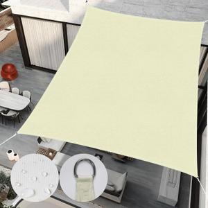 Upgrade 12'x12' Sun Shade Sail Square Canopy, Water Resistant & UV Block Sunshade for Outdoor Patio Lawn Beach Garden Carport Backyard Deck Pergola, Beige