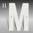 10 Inch White Metal Letters, Modern House Numbers for Outside, White Door Mailbox Numbers, Metal House Address Letter and Number for Office Apartment Outside (M)