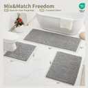 Bathroom Rugs Non Slip Washable 32x20, Extra Thick Soft Chenille Absorbent Bath Mat, High Density Barrier Non Slip Backing, Quick Dry Plush Shaggy Floor Carpet for Tub&Shower, Grey