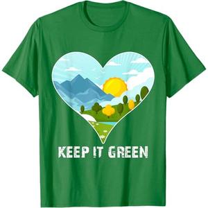 Keep it Green Save the Planet Earth Day 2021 Gift Idea T-Shirt, Size: S(Kid: 7-8Y)