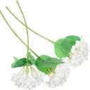 3pcs White Faux Hydrangea Flower Stems for Wedding Bouquets Home Decor and Dining Table Centerpieces Realistic Floral Arrangements for