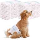 Disposable Dog Diapers Female 90 Count Doggie Diapers for Female Dogs (Waist 10-16.5 in S) Super Absorbent Small Doggie Diapers for Heat Excitable Urination or Incontinence - Pink