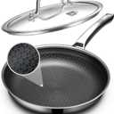 OATOFP Non Stick Frying Pans 12 inch, Hybrid Improved Version Frying Pans Nonstick with Lid,non stick Stainless Steel Skillets, Dishwasher and Oven-Safe Chef Pan, PFOA Free Cookware upgraded design