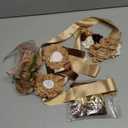 5 Pcs Baby Shower Mom to Be Sash Maternity Kit Daddy to Be Pins Corsage Flower Crown Belly Belt Sash for Girls Pregnancy Gender Reveals Bear Baby Shower Party Photo Props Decorations(Brown)