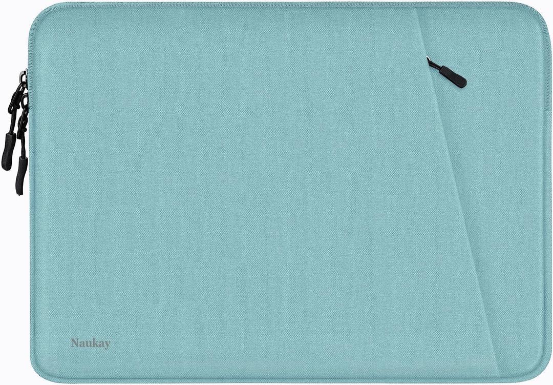 Laptop Sleeve 14 inch, Shockproof Protective Computer Cover with Accessories Pocket, Portable Laptop Case Compatible for 14 inch MacBook Air/Pro, Dell, HP, Acer, Asus, Lenovo, Light Blue