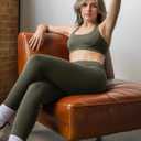 High Waisted Leggings for Women - No Front Seam Tummy Control Yoga Pants for Workout Running No See Through (Green, S)