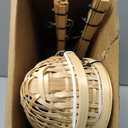 Yookeer Orchid Hanging Basket Thai Bamboo Woven 4 Inch Orchid Hanging Planter Pot with Metal Hook Bird Nest Style Plant Hangers for Trellis or Gazebo Indoor Outdoor Patio Garden Decoration