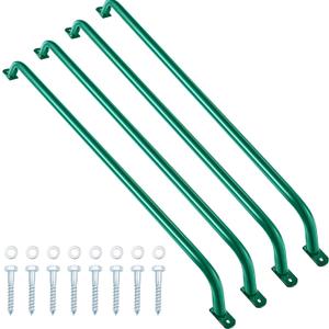 Lounsweer 4 Pack Playhouse Ladder Handle 37" Monkey Bars Green Metal Safety Handles Grab Handle Bars for Kids Playground Accessories for Outdoor Games Backyard Tree House Ladder House (37") Lounsweer 4 Pack Playhouse Ladder Handle 37" Monkey Bars Green Metal Safety Handles Grab Handle Bars for Kids Playground Accessories for Outdoor Games Backyard Tree House Ladder House (37")