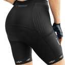 X-TIGER Padded Bike Shorts for Women 5D Gel Padding with Zipper Pockets Cycling Shorts Womens Bicycle Road Biking Biker Short (Large, Black)
