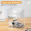 Hicocool Clear Piggy Bank with Lock, Acrylic Piggy Bank with Key for Adults Kids Openable, Reusable Money Saving Box for Birthday (Clear)