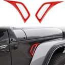 Voodonala Side Air Conditioning Vent Cover Trim Fit for 2018-2026+ Jeep Wrangler JL JLU Gladiator JT 4xe, Exterior Side Fender Air Vent Decoration, ABS Red
