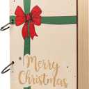 Giiffu Christmas Card Keeper, Wooden Christmas Binders, Wooden Greeting Card Organizer, Merry Christmas Card Keeper Book, Holiday Card Keeper, Greeting Card Holder and Greeting Card Keeper
