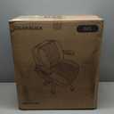 Criss Cross Office Chair with 2-in-1 Flip Backrest – Ergonomic PU Leather Floor Sitting Chair, Adjustable Height, 360° Swivel & Flip-Up Arms, Extra-Wide Seat for Home Office, Vanity, Nail Salon-Black