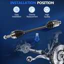 Maxfavor CV Axle Front FWD Replacement for Honda Civic 2006 2007 2008 2009 2010 2011 2.0L Si/MUGEN Si 4Cyl Manual, 2 pcs CV Axle Joint Shaft Assembly Driver and Passenger Side