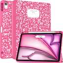 Soke Case for New iPad Air 11 Inch (M4/M3/M2, 2026-2024), iPad Air 5th/4th Generation 10.9 Inch (2020-2022) with Pencil Holder, Soft TPU Back Cover & Auto Sleep/Wake, Book Hot Pink