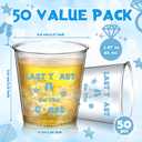 Roshtia 50 Pcs Last Toast on The Coast Bachelorette Party Shot Glasses 2. 87oz Disposable Blue Coastal Bachelorette Plastic Cups for Adult Beach Bridal Wedding Party Favor Supplies