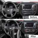 Switch Button AC Radio Light Trim Center Console Knob Covers for Chevy Silverado & GMC Sierra Accessories 2014 2015 2016 2017 2018 Air Conditioner Control Decoration (Aluminum Alloy, Orange)