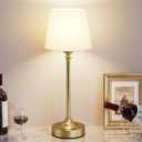 Cordless Table Lamp Rechargeable Gold - 1 Pack Brass 4000mAh Battery Operated Lamp for Decor, 3000K Stepless Dimming Touch Control Wireless Lamp for Bedroom, Dining Table, Counter, Living Room