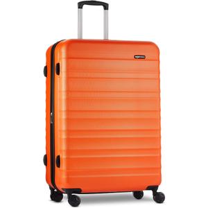 Amazon Basics 30" Hardside Large Checked Luggage, Expandable For Up to 15% More Space, Hardshell Suitcase With Wheels, Scratch-Resistant Surface, Four Multi-directional Wheels, Orange