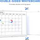 MaxGear Monthly Calendar Dry Erase Board for Wall, 24"x18" Magnetic Double-Sided White Board, Hanging Whiteboard for Planning, Drawing, Memo, to Do List, School, Home, Kitchen, Office