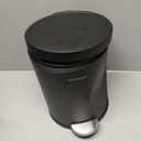 SONGMICS Bathroom Trash Can, 1.6 Gallon (6 L) Small Toilet Garbage Bin with Lid, Soft-Close, Stainless Steel, Pedal, Inner Bucket, Bedroom, Ink Black ULTB016BZ01