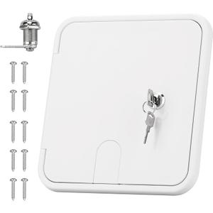 RVGUARD RV Access Door, RV Electric Cord Power Cord Hatch Cable Cover White for Hatch Cord Replacemet, 8-1/2" H x 8" W