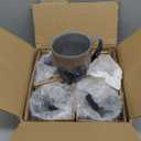 Bosmarlin Ceramic Coffee Mug Set of 4, 17 Oz, Coffee Cups with Big Handle, Microwave Safe, Unique Reactive Glaze (17 Oz, Grey) (Gray)