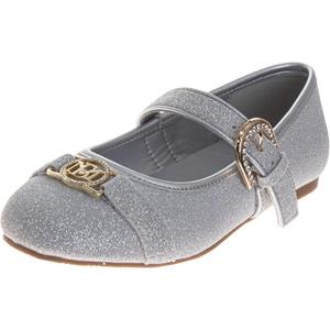 Josmo Girls Sparkly Mary Jane Flats Glitter Dress Sandals with Adjustable Buckle for Little Kid to Big Kid