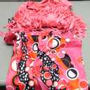 ATAMET 5 Pcs 60s 70s Hippie Costume Disco Outfits Fringe Vest Boho Bell Bottoms Peace Accessories Set Halloween for Women (Large, Pink)