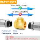 2" NPT Horizontal Check Valve, Brass Non Return Swing Check Valve to Prevent Water Backflow, Level One Way Counterflow Valve to Prevent the Medium Backflow for Oil Water Gas Air2", DN50