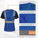 TCCFCCT Safety Shirt for Women, Hi Vis Shirts for Women with Reflective, High Reflective T-Shirt for Women Night Working, Construction Work, Quick Drying, WP-Blue-DR XS
