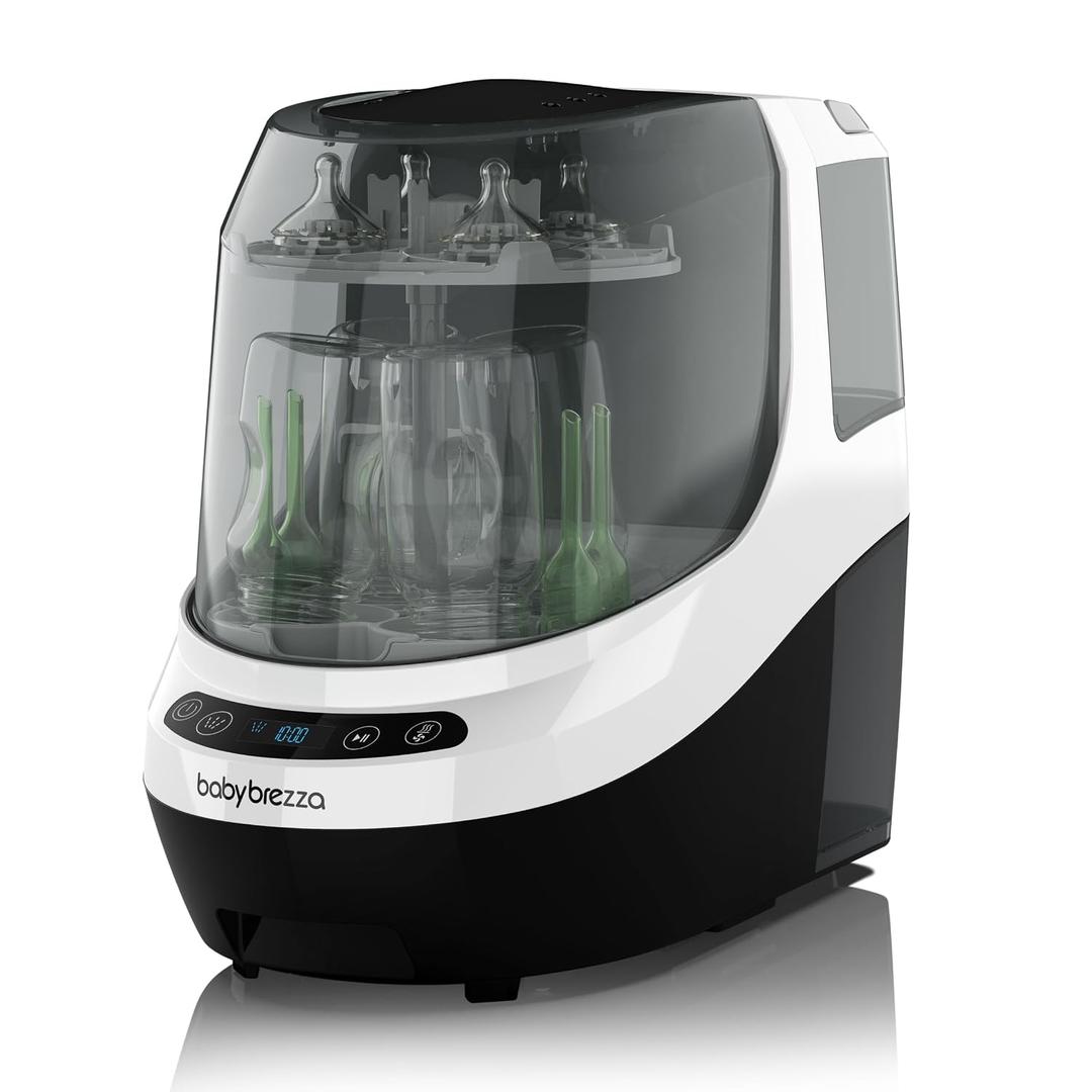 Baby Brezza Baby Bottle Washer Pro - Clinically Proven Better Cleaning - Washer, Sterilizer + Dryer In One Appliance for Essentials like Bottles + Pump Parts Machine Replaces Brushes + Racks