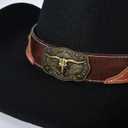 Wide Brim Cowgirl Hat Men Large Wide Brim Cowboy Hats for Women with Buckle Belt Classic Cowboy Outfits (Brown, M)