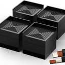 Furniture Risers, Tclouda Bed/Sofa/Desk/Table/Chair Leg/Fridge Lifts to 1.5, 3 and 4 in, Rectangle Adjustable Risers Blocks for Extenders, Heavy Duty Supports Up to 1300 Lbs, 3 in-Black-Square