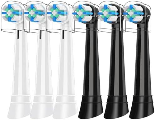 6 Pcs IO Brush Head Compatible with Oral B IO, Replacement Brush Heads Compatible with Oral B IO 2/3/4/5/6/7/8/9/10 Electric Toothbrushes (Black/White)