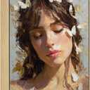 Floater Frame for 16x20 Canvas Paintings, DIY Metal Floating Frames with 1.5" Deep for Art Show Exhibition Home Office Gallery Wall Decor, Abstract Artwork for Modern Farmhouse Room (Natural)