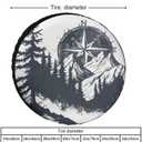 Camper Spare Tire Cover 12 Inch Mountains with A Compass Wheel Protectors Tyre Covers Weatherproof Wheel Covers Vintage Compass Universal Fit for Trailers SUV Truck Camper Travel