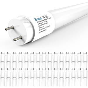 Sunco 30 Pack T8 LED Bulbs 4 Foot, Tube Light Bulbs Ballast Bypass, 48 Inch Fluorescent Replacement, 2200 LM, 18W, 5000K Daylight, Single Ended Power, Type B, Frosted Lens UL
