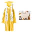 GraduatePro Kindergarten Graduation Cap and Gown Package Class of 2025 for Kids with Stole Certificate as Party Gift Gold 27