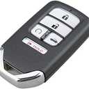 Remote Smart Key Fob Shell Case Fit for 2016 2017 2018 Honda Civic CR-V Pilot Keyless Entry Replacement Car Key Cover (Silver, 5 Buttons)