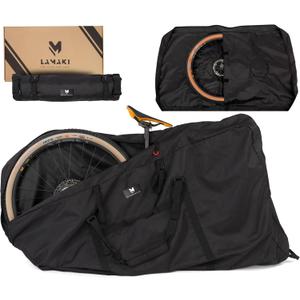 lamaki Bike Travel Bag XXL for Road & Gravel, MTB 26-29 inch - Only Remove the Front Wheel - Premium Metal Zippers, Heavy Duty Nylon 1680D - Bike Transport Bag - Ideal for Bikepacking
