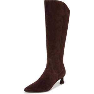 Naturalizer Womens Deesha Pointed Toe Wide Calf Tall Boot Mahogany Brown Suede, Size 9 