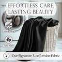 DECOLURE Satin Bed Sheets - 4 Piece Luxury Silky Full Size Bedding Set - Softer Than Silk, Wrinkle-Free with 15 Deep Pocket Fitted Sheet, Perfect for Hair & Skin, Gifts for Women (Black)