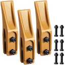 Hicarer 3 Set Excavator Bucket Teeth Skid Steer Backhoe Bolt on Bucket Tooth with Pins, Mini Trenching Excavator Accessories (Yellow Style)