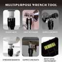  Basin Wrench,Multifunctional Sink Faucet Tool Universal Plumbing Tool for Tight Spaces, Fits Kitchen Sink, Shower Head, Tub Drain, Bathroom Repair, Hand Tool Set with Storage Bag