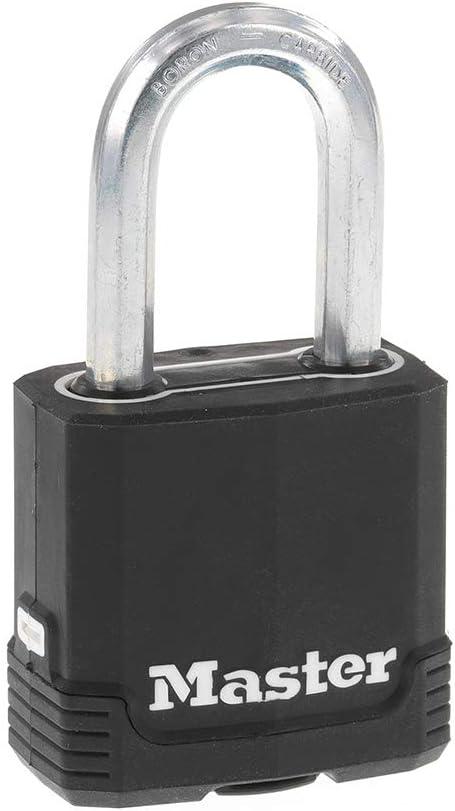 Master Lock Magnum Heavy Duty Outdoor Padlock with Key, Weather Resistant Body and Cut Safe Shackle Make Lock Perfect for Fences, Gates, Sheds, M115XKADLF, Black