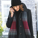 London Fog Wool Blend Coat with Scarf S Black