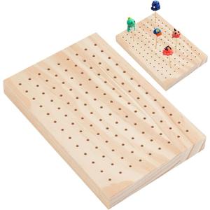 PH PandaHall 117 Holes Oak Wooden Food Skewer Holder Small Food Display Board Clay Figurines Display Trays Rectriangle Pick Stand for Craft Pottery Clay Model Foods Pick Displays Cocktail Parties (5.9x3.9")